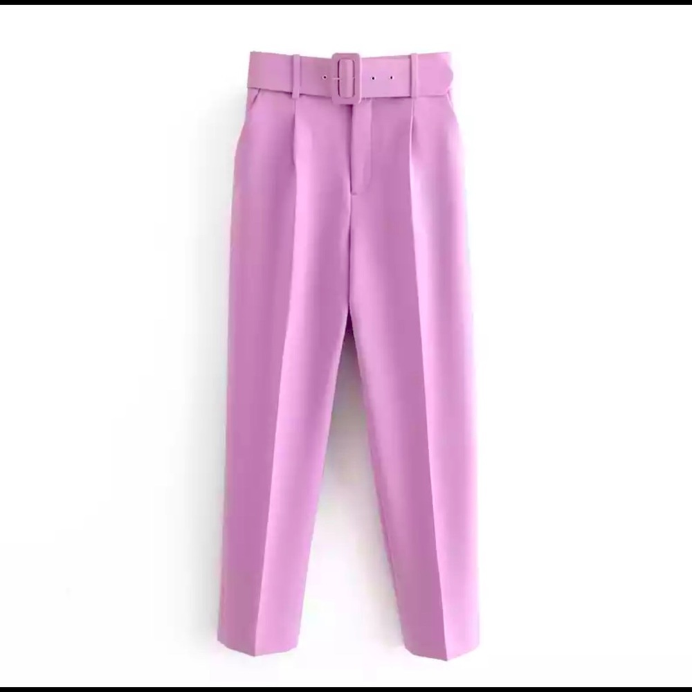 pants purple with belt